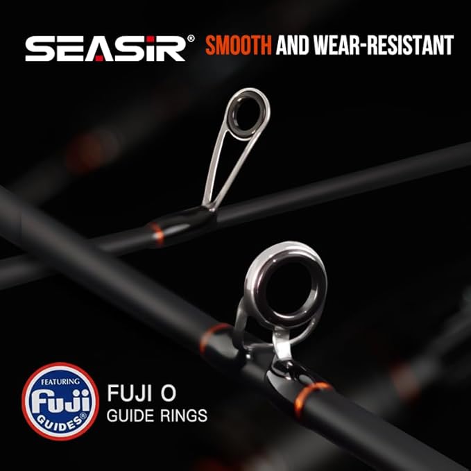 SEASIR Black Arrow Ultralight Fishing Rod, BFS Spinning Rod Bait Finesse Casting Rod, 2 Piece Baitcaster Rod, 36T Carbon Fiber, Fuji O Ring, Portable Travel Rod for Bass Saltwater Freshwater
