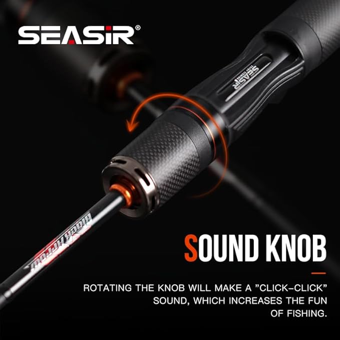 SEASIR Black Arrow Ultralight Fishing Rod, BFS Spinning Rod Bait Finesse Casting Rod, 2 Piece Baitcaster Rod, 36T Carbon Fiber, Fuji O Ring, Portable Travel Rod for Bass Saltwater Freshwater