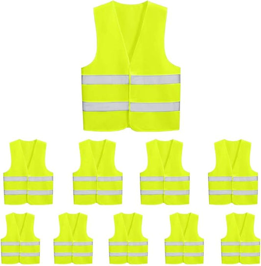 10 Pack Mount Marter Safety Reflective Vest for Outdoor Operator and Sportsmen