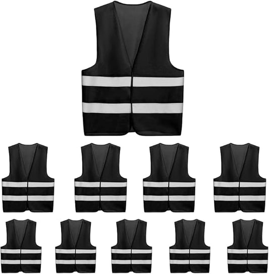10 Pack Mount Marter Safety Reflective Vest for Outdoor Operator and Sportsmen