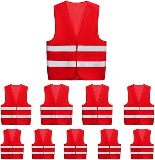 10 Pack Mount Marter Safety Reflective Vest for Outdoor Operator and Sportsmen