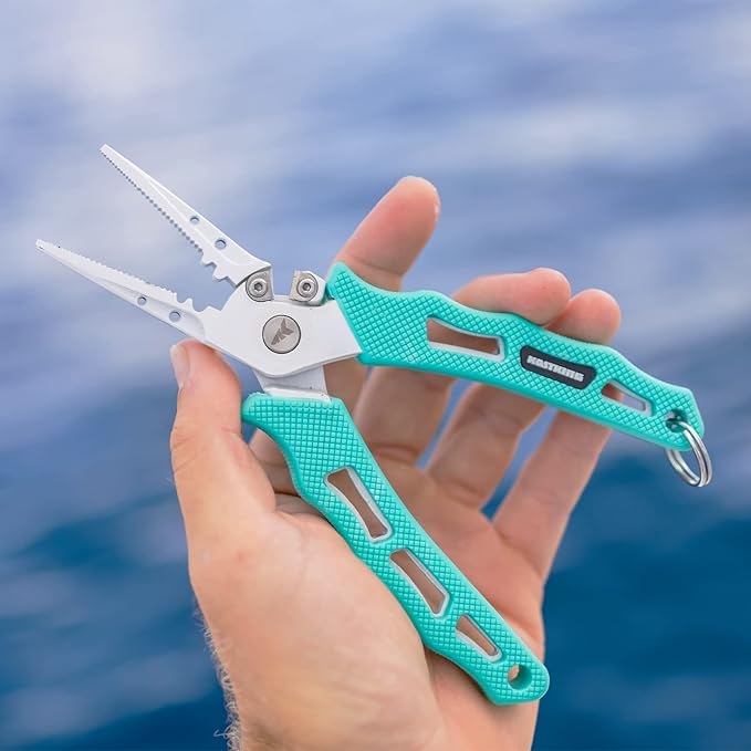 KastKing Cutthroat 7 inch Fishing Split Ring Pliers, 420 Stainless Steel Fishing Tools, Saltwater Resistant Fishing Gear, Tungsten Carbide Cutters