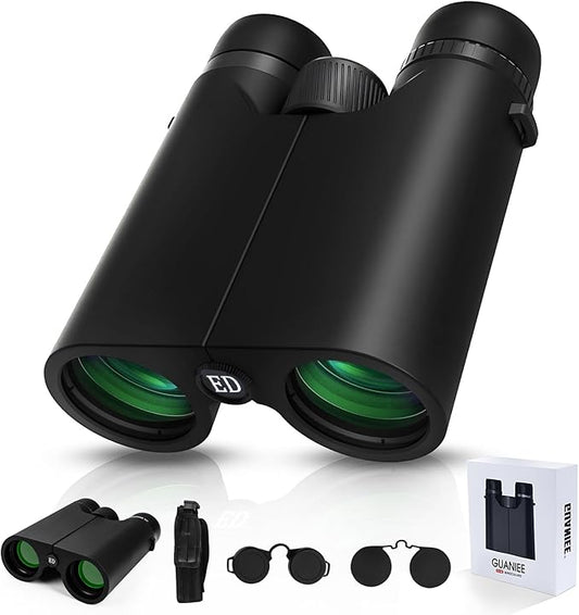 10x42 Binoculars for Adults High Powered Compact Binoculars with Low Light Night Vision for Bird Watching Hunting Travel Outdoor Sports, Easy to Focus