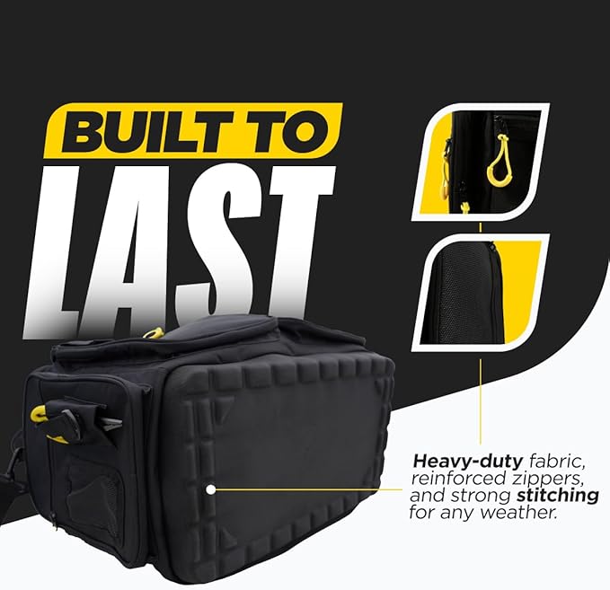 Beyond Fishing Hauler Tackle Bags - Water Resistant With Hard Molded Bottom - Perfect for Fresh Water & Salt Water Fishing Tackle Storage - Holds Tackle Boxes and Fishing Gear