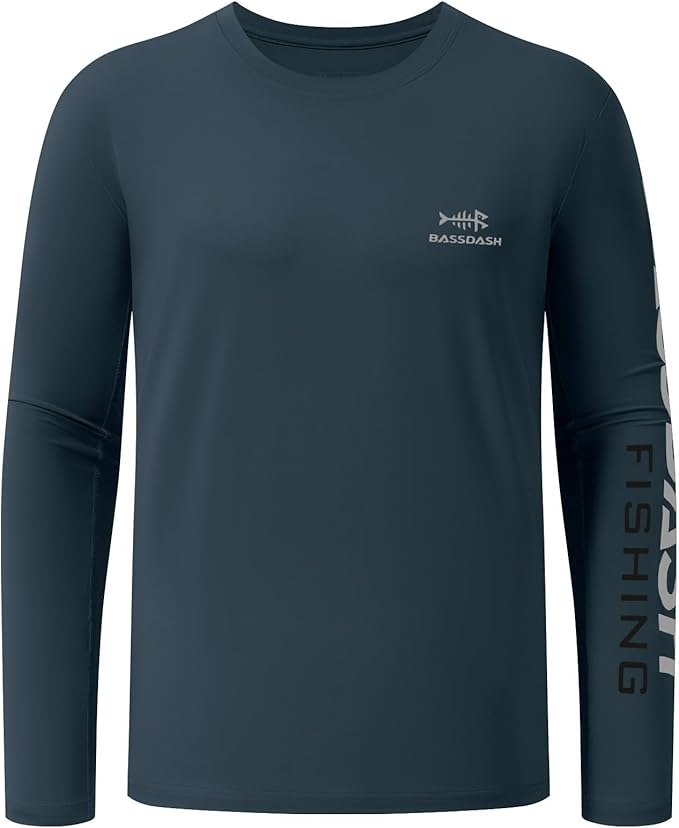 BASSDASH Fishing T Shirts for Men UV Sun Protection UPF 50+ Long Sleeve Tee T-Shirt