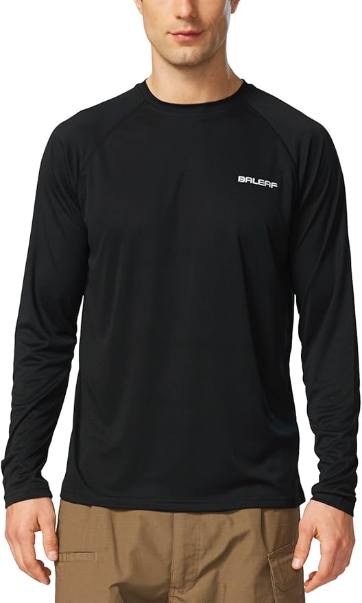 baleaf Men's Sun Protection Shirts UV SPF UPF 50+ Long Sleeve Rash Guard Fishing Running Quick Dry Lightweight