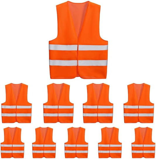 10 Pack Mount Marter Safety Reflective Vest for Outdoor Operator and Sportsmen
