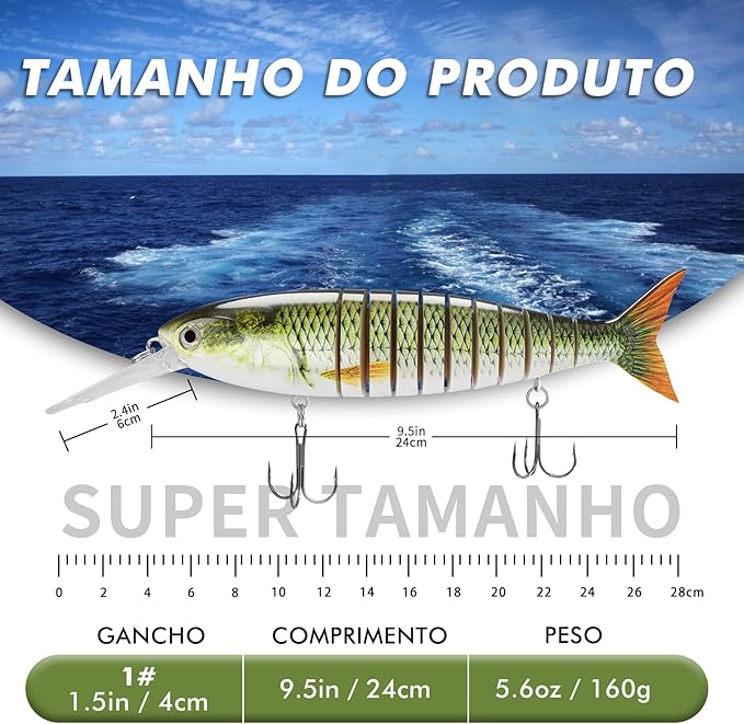 TRUSCEND Easy Catch Swimmax, Magic Noisy Turbulent Wiggling and Vibrating Actions for More Bites, Segmented Swimbait Jointed by Dyneema Strongest Fiber, Lifelike Fishing Lures for Relax Family Fishing
