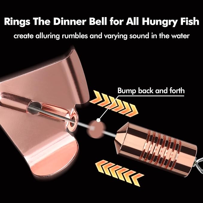 TRUSCEND Swimming or Jigging Fishing Spinners with Two-Way Spinning Spoons System, Rooster Tail Fishing Lures with Flash Copper Body & Blade, Freshwater and Saltwater Blade Bait for Bass Walleye Trout