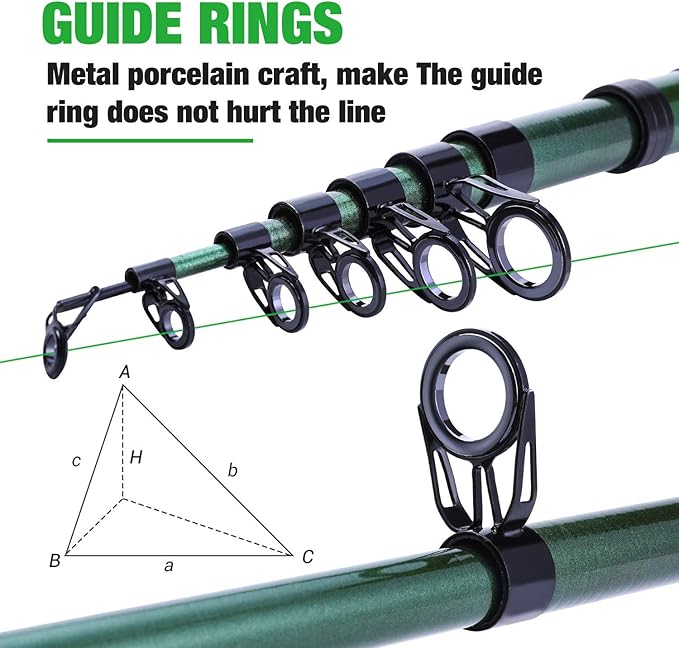 Sougayilang Telescopic Fishing Rod - 24 Ton Carbon Fiber,CNC Machined Reel Seat, Comfortable EVA Handle, Travel Fishing Rod for Bass Trout Fishing