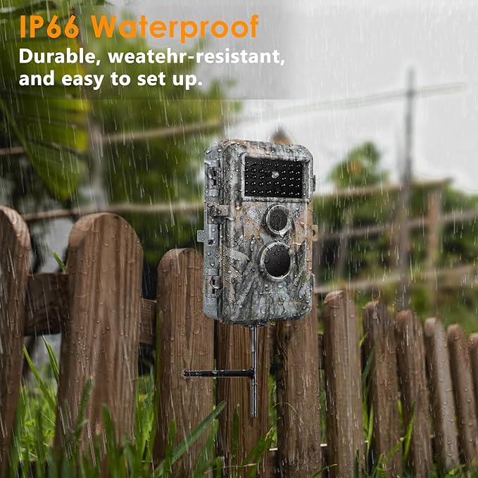 2-Pack Game & Trail Camera, 64MP 1296P H.264 MP4 Video Cam with 940nm No Glow Night Vision Motion Activated IP66 Waterproof for Outdoor Wildlife Monitoring, Yard Security, Animal Observation