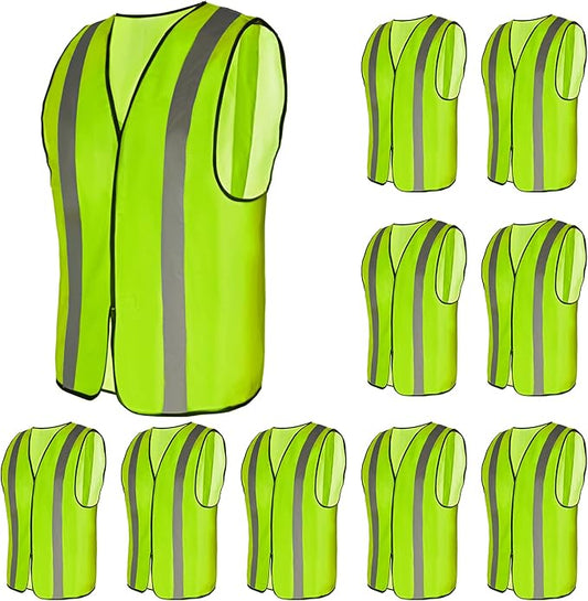 10 Pack Mount Marter Safety Reflective Vest for Outdoor Operator and Sportsmen