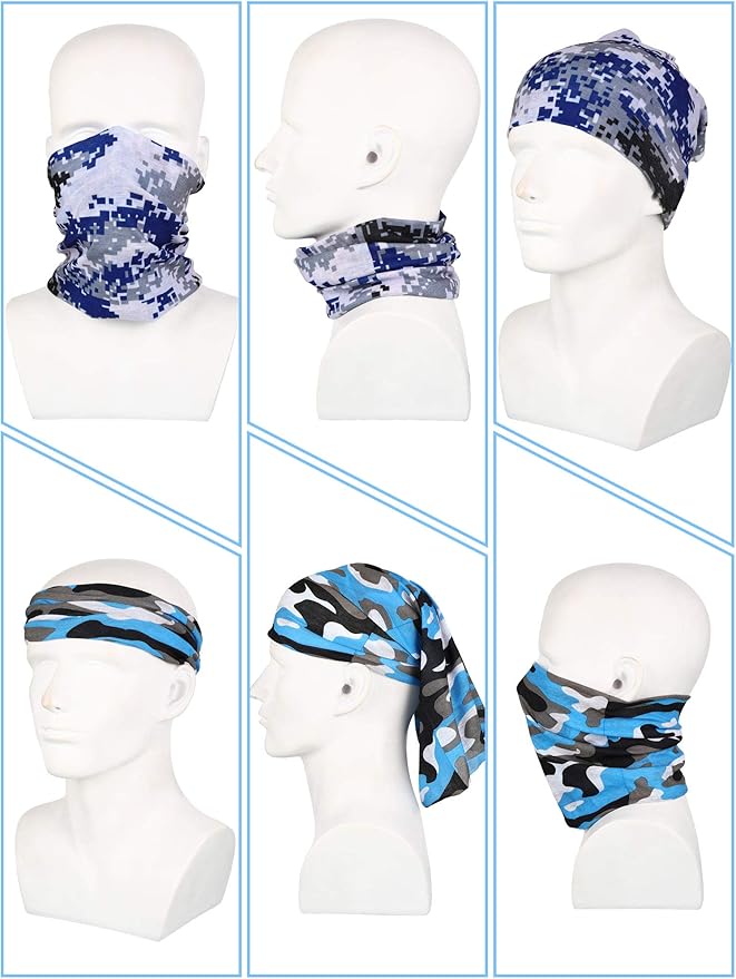 SATINIOR 10 Pieces Neck Gaiter Scarf Bandanas Balaclava Cooling Breathable Face Mask for Men Women Outdoor Sports
