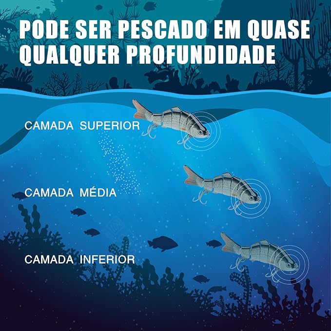 TRUSCEND Easy Catch Swimmax, Magic Noisy Turbulent Wiggling and Vibrating Actions for More Bites, Segmented Swimbait Jointed by Dyneema Strongest Fiber, Lifelike Fishing Lures for Relax Family Fishing