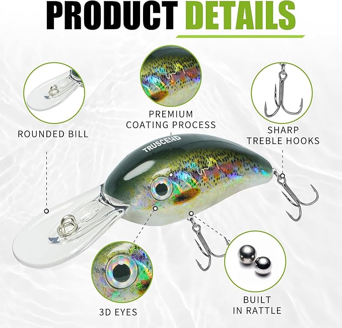 TRUSCEND Swimmax for Freshwater and Saltwater, Lifelike Fishing Lures for Bass Trout Crappie Walleye Pike Bluegill Salmon, Swimbait for Bass, Amazing Fishing Gear Gifts for Family