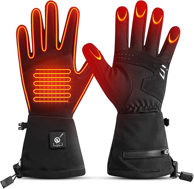SAVIOR HEAT Heated Glove Liners for Men Women, Rechargeable Battery Electric Heated Gloves, Winter Warm Glove Liners, Thin Gloves Riding Ski Snowboarding Hiking Cycling Hand Warmers
