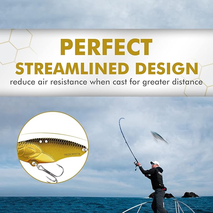 TRUSCEND Swimming or Jigging Fishing Spinners with Two-Way Spinning Spoons System, Rooster Tail Fishing Lures with Flash Copper Body & Blade, Freshwater and Saltwater Blade Bait for Bass Walleye Trout