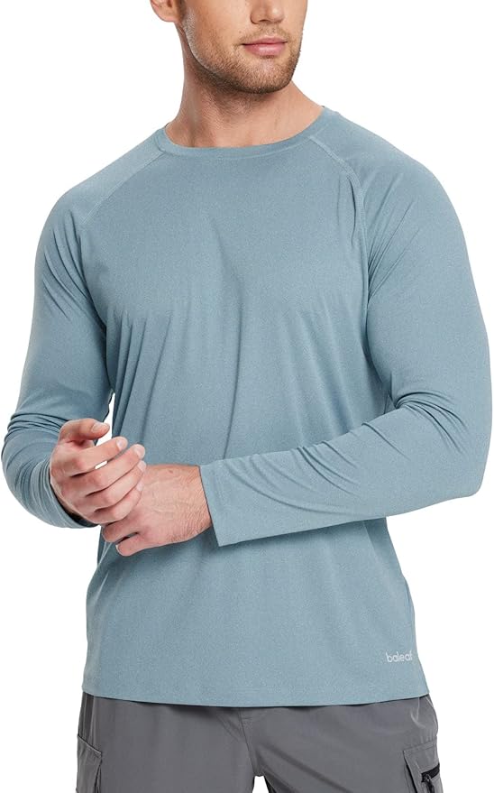 baleaf Men's Sun Protection Shirts UV SPF UPF 50+ Long Sleeve Rash Guard Fishing Running Quick Dry Lightweight