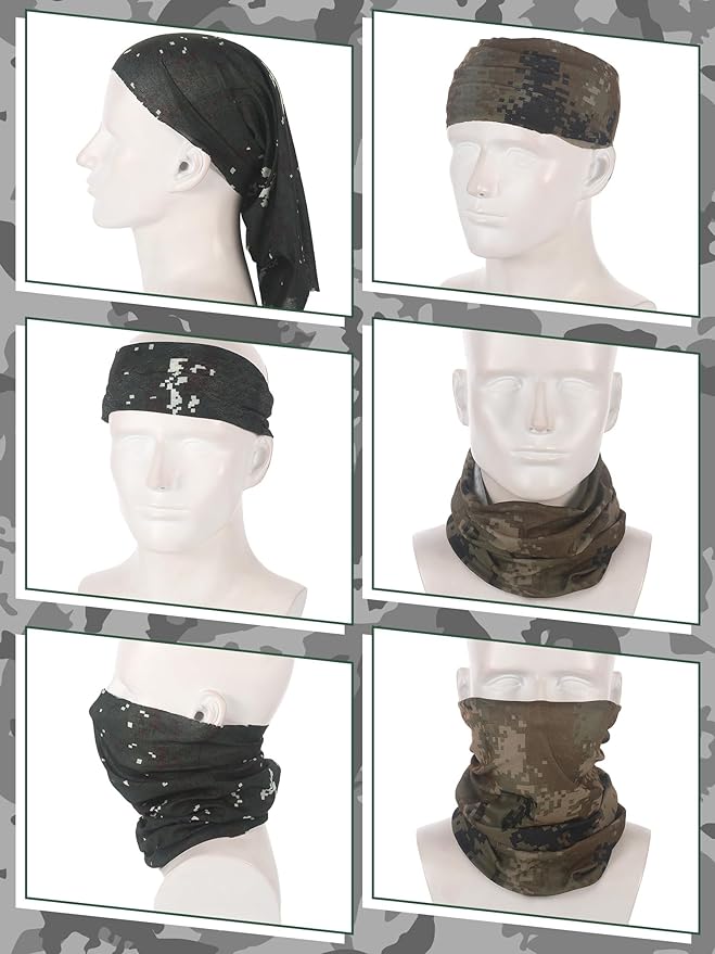 SATINIOR 10 Pieces Neck Gaiter Scarf Bandanas Balaclava Cooling Breathable Face Mask for Men Women Outdoor Sports