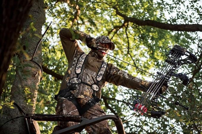 skiguard Tree Stand Safety Harness: Adjustable Bow-Hunter Harness for Tree-Stand Hunting, Lightweight Treestand Safety Hunting Harnesses, Comfortable Safe Compact for All-Season (Medium/Large)
