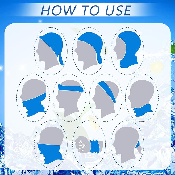 SATINIOR 10 Pieces Neck Gaiter Scarf Bandanas Balaclava Cooling Breathable Face Mask for Men Women Outdoor Sports