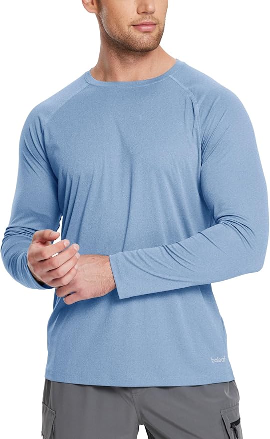 baleaf Men's Sun Protection Shirts UV SPF UPF 50+ Long Sleeve Rash Guard Fishing Running Quick Dry Lightweight