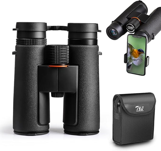 10x42 Binoculars for Adults High Powered - Waterproof Fogproof BAK4 Prism, with Phone Adapter for Bird Watching, Hunting, Travel