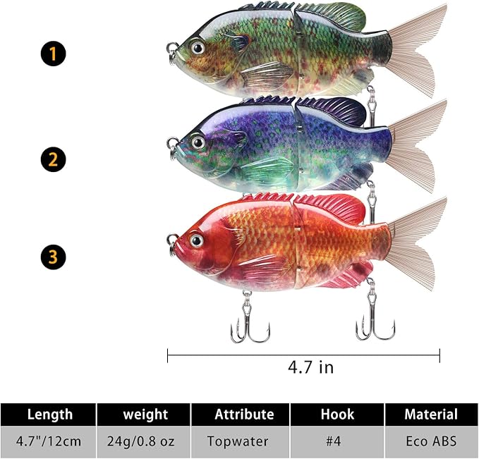 TRUSCEND Easy Catch Swimmax, Magic Noisy Turbulent Wiggling and Vibrating Actions for More Bites, Segmented Swimbait Jointed by Dyneema Strongest Fiber, Lifelike Fishing Lures for Relax Family Fishing