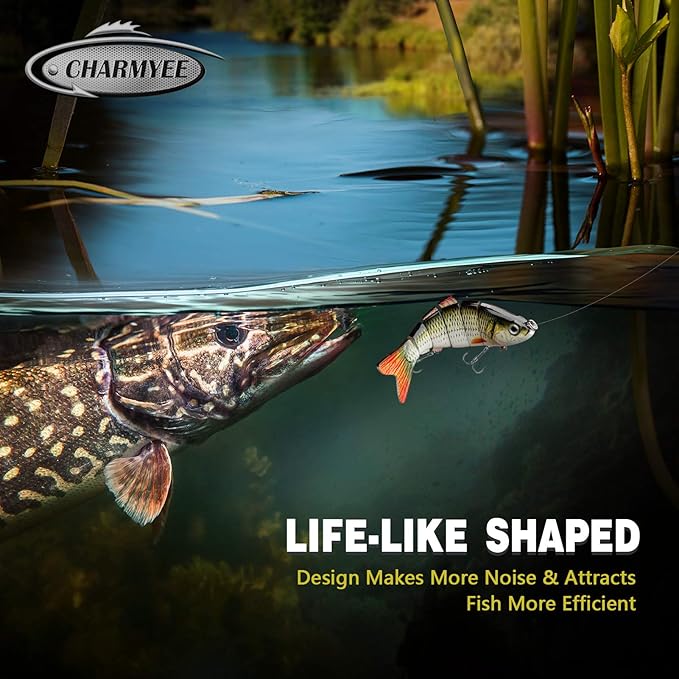 Bass Fishing Lure for Freshwater and Saltwater Lifelike Fishing Lures Multi Jointed Swimbait for Bass Trout Crappie Walleye Pike Fishing Gifts for Men