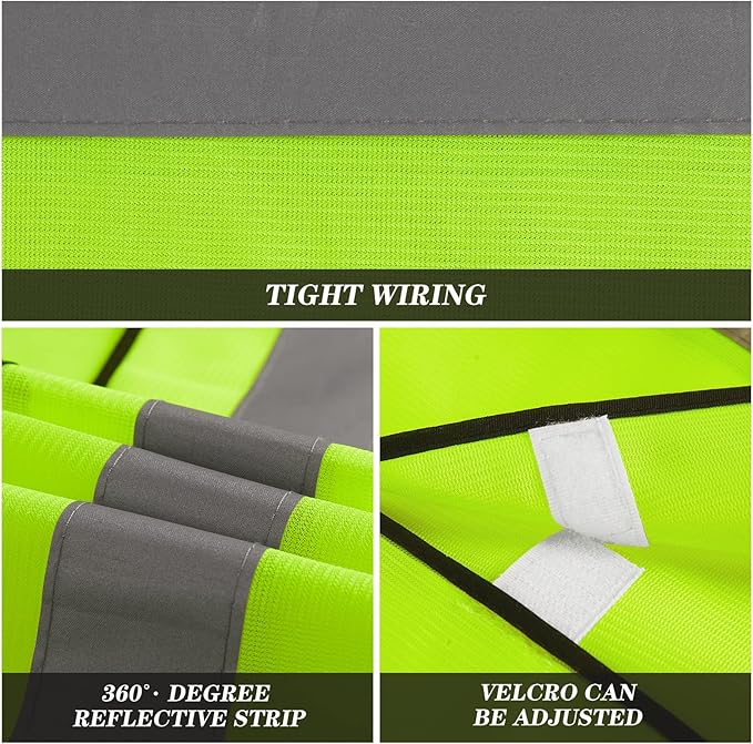 10 Pack Mount Marter Safety Reflective Vest for Outdoor Operator and Sportsmen