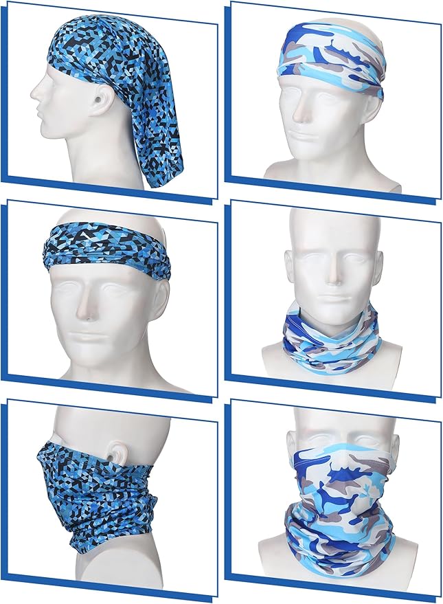 SATINIOR 10 Pieces Neck Gaiter Scarf Bandanas Balaclava Cooling Breathable Face Mask for Men Women Outdoor Sports