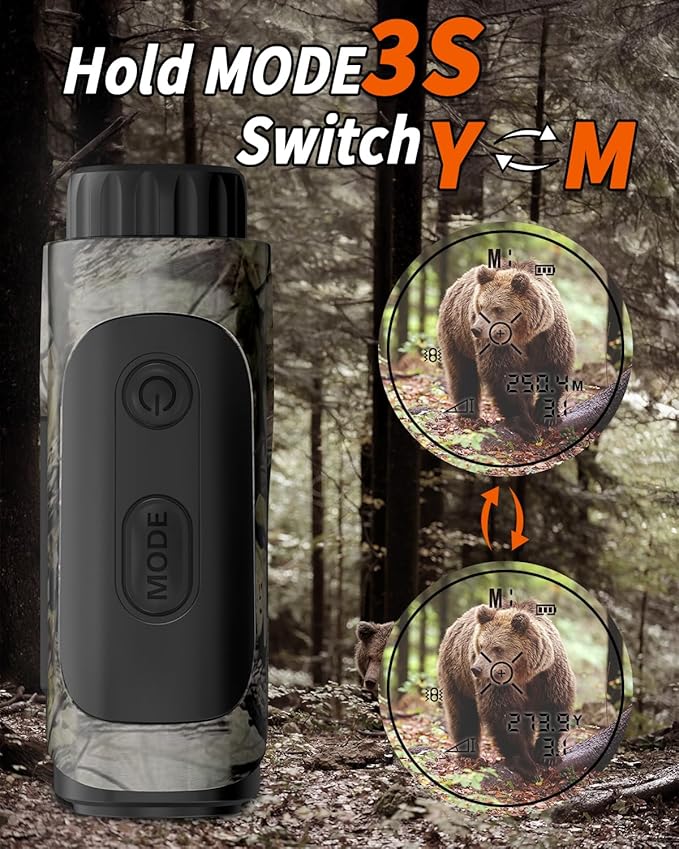 WOSPORTS Hunting Rangefinder, 1200-Yard/1500-Yard Range Finder for Hunter with Distance/Angle/Speed/Scan Multi Functional, 6X Magnification