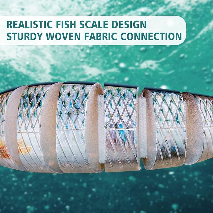 Bass Fishing Lure for Freshwater and Saltwater Lifelike Fishing Lures Multi Jointed Swimbait for Bass Trout Crappie Walleye Pike Fishing Gifts for Men