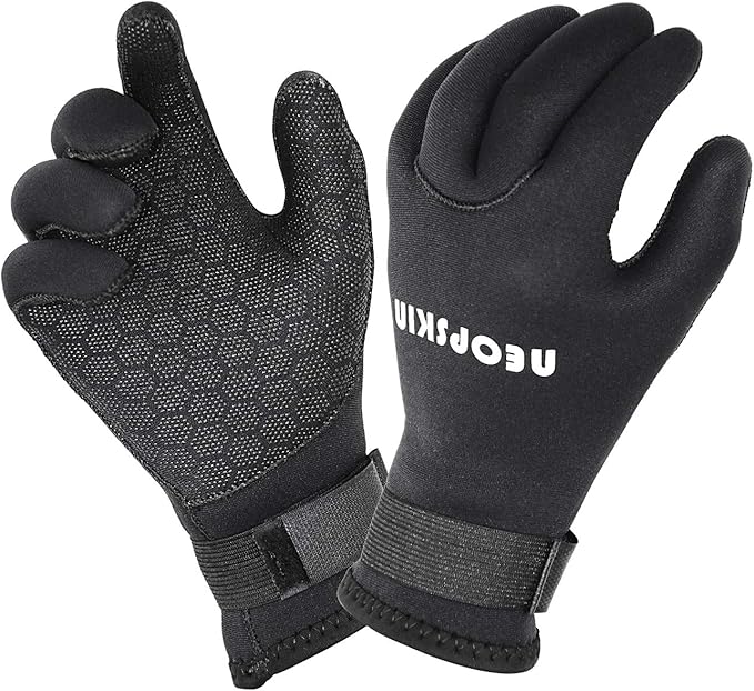 XUKER Water Gloves, 3mm & 5mm Neoprene Five Finger Warm Wetsuit Winter Gloves for Scuba Diving Snorkeling Surfing