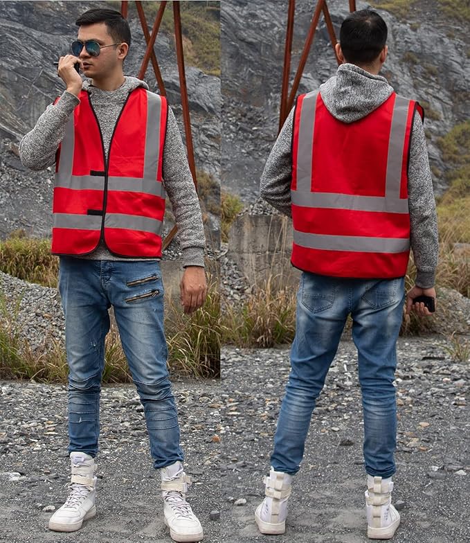 zojo High Visibility Reflective Vests,Adjustable Size,Lightweight Mesh Fabric, Wholesale Safety Vest for Outdoor Works