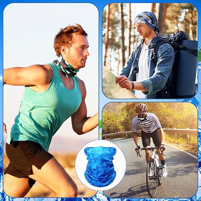 SATINIOR 10 Pieces Neck Gaiter Scarf Bandanas Balaclava Cooling Breathable Face Mask for Men Women Outdoor Sports