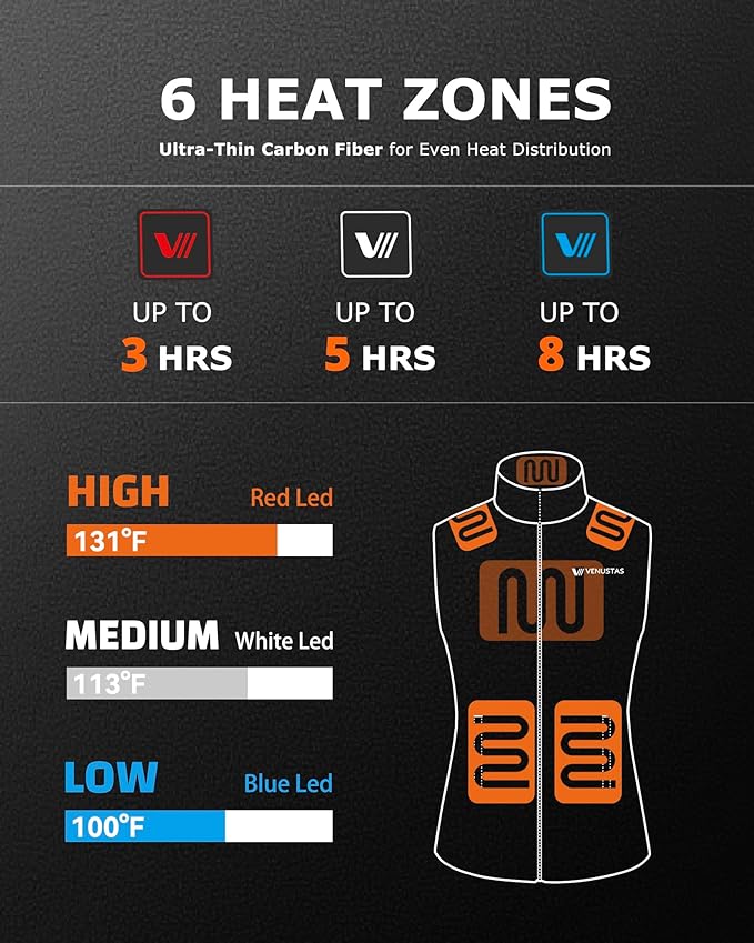 Venustas Women's Fleece Heated Vest with Battery, Lightweight Electric Heated Coat