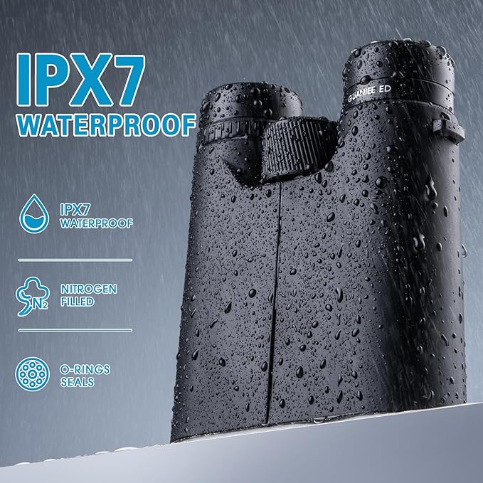 10x42 Binoculars for Adults High Powered Compact Binoculars with Low Light Night Vision for Bird Watching Hunting Travel Outdoor Sports, Easy to Focus