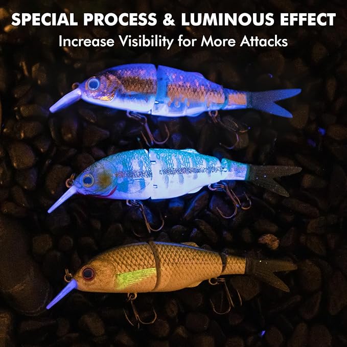 TRUSCEND Swimmax for Freshwater and Saltwater, Lifelike Fishing Lures for Bass Trout Crappie Walleye Pike Bluegill Salmon, Swimbait for Bass, Amazing Fishing Gear Gifts for Family