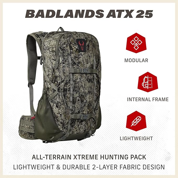 Badlands ATX 25 Hunting Pack - All-Terrain Xtreme Tactical Backpack, Lightweight, Water Resistant, Mud