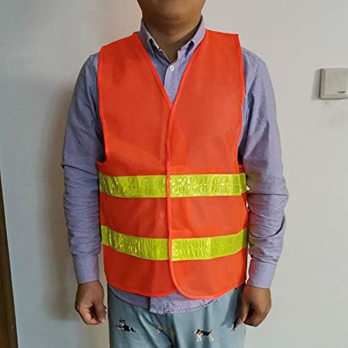 zojo Normal Visibility Safety Vests,12 Pack,Adjustable Size,Thin & Lightweight Mesh Fabric, Wholesale Safety Vest for Outdoor Works, Fits for Men Neon Orange Updated