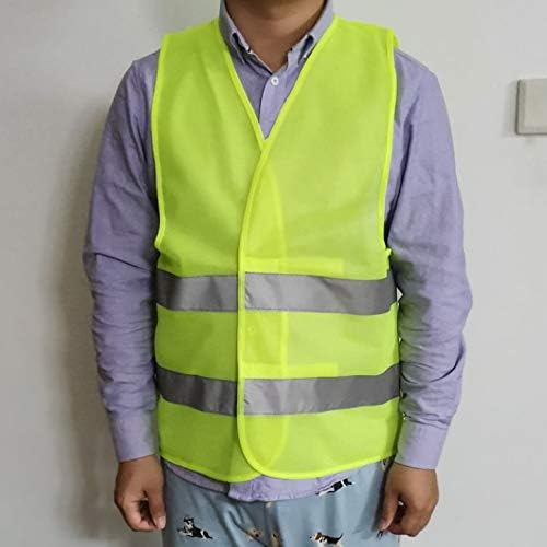 zojo Normal Visibility Safety Vests,12 Pack,Adjustable Size, Thin & Lightweight Mesh Fabric, Wholesale Safety Vest for Outdoor Works, Fits for Men and Women -Neon Yellow