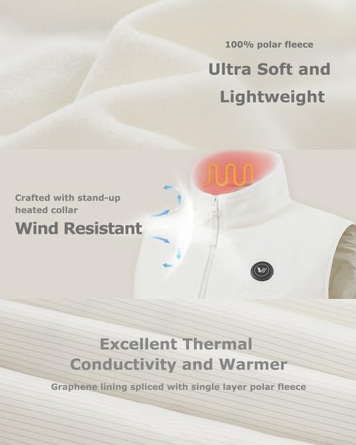 Venustas Women's Fleece Heated Vest with Battery, Lightweight Electric Heated Coat