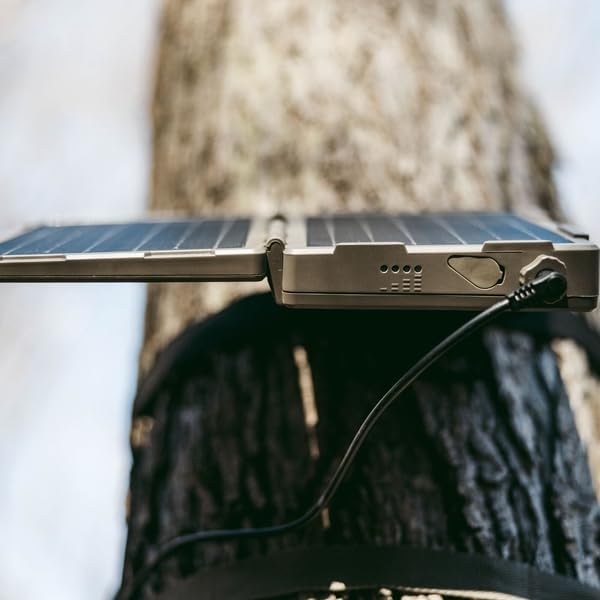 Tactacam Reveal Folding Solar Panel – 7.2W Output, Built-in Lithium Battery, Powers Trail Cameras, Compatible with Reveal & Defend Cams, Portable Design, 12V/2A Output