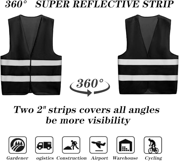 10 Pack Mount Marter Safety Reflective Vest for Outdoor Operator and Sportsmen
