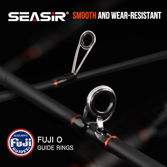 SEASIR Black Arrow Ultralight Fishing Rod, BFS Spinning Rod Bait Finesse Casting Rod, 2 Piece Baitcaster Rod, 36T Carbon Fiber, Fuji O Ring, Portable Travel Rod for Bass Saltwater Freshwater