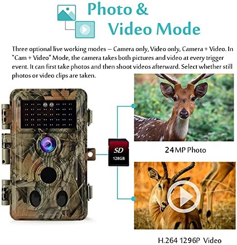 5-Pack Game & Deer Trail Cameras Night Vision 32MP 1296P Video for Wildlife Hunting and Backyard Surveillance 0.1s Trigger Speed Motion Activated Password Protected Time Lapse and Time Stamp