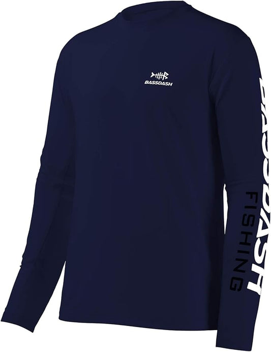 BASSDASH Fishing T Shirts for Men UV Sun Protection UPF 50+ Long Sleeve Tee T-Shirt