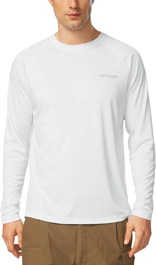 baleaf Men's Sun Protection Shirts UV SPF UPF 50+ Long Sleeve Rash Guard Fishing Running Quick Dry Lightweight