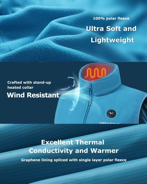 Venustas Women's Fleece Heated Vest with Battery, Lightweight Electric Heated Coat